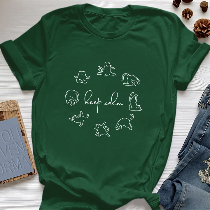 T-shirt de yoga Olivenorma avec un chat mignon et drôle