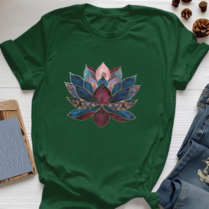 Olivenorma Fleur de Lotus Bouddhisme Zen T-Shirt - Vert foncé - 2XL - image 18