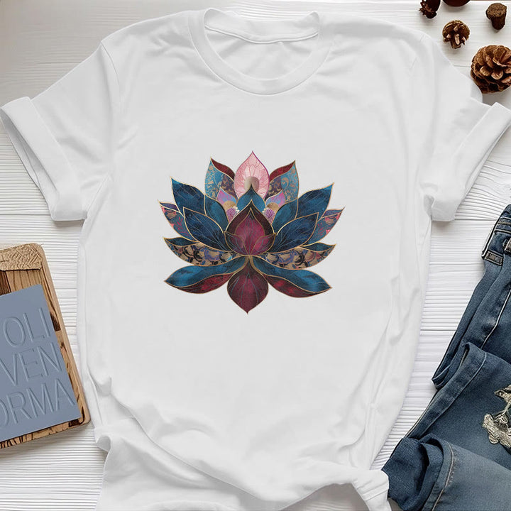 Olivenorma Fleur de Lotus Bouddhisme Zen T-Shirt - Blanc - 2XL - image 0