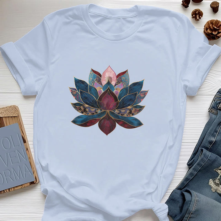 Olivenorma Fleur de Lotus Bouddhisme Zen T-Shirt - Bleu - 2XL - image 10