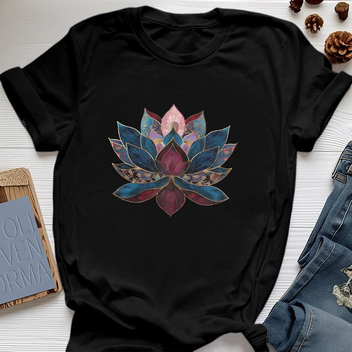 Olivenorma Fleur de Lotus Bouddhisme Zen T-Shirt - Noir - 2XL - image 4