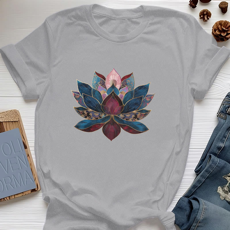 Olivenorma Fleur de Lotus Bouddhisme Zen T-Shirt - Gris - 2XL - image 6