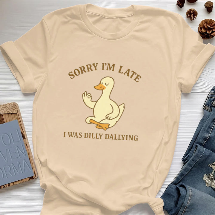 T-shirt Olivenorma « Désolé, je suis en retard, j'ai traîné les pieds » - Jaune - OK signe de la main canard - 2XL - image 21