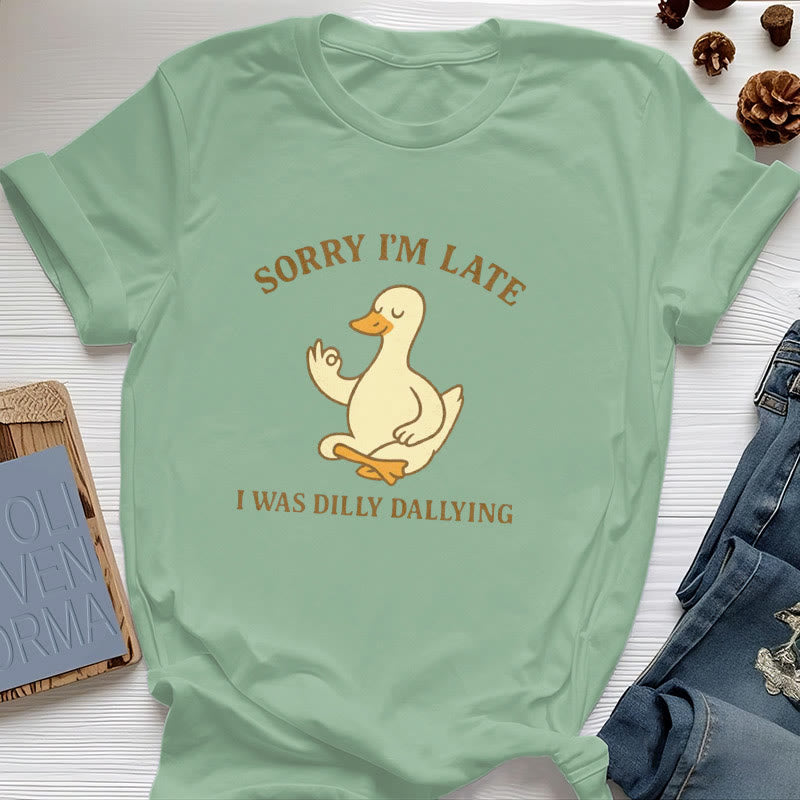 T-shirt Olivenorma « Désolé, je suis en retard, j'ai traîné les pieds » - Vert clair - OK signe de la main canard - 2XL - image 41