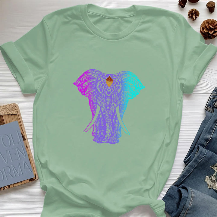 T-shirt de yoga Olivenorma Mandala Elephant - Vert clair - 2XL - image 16