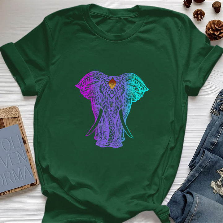 T-shirt de yoga Olivenorma Mandala Elephant - Vert foncé - 2XL - image 18