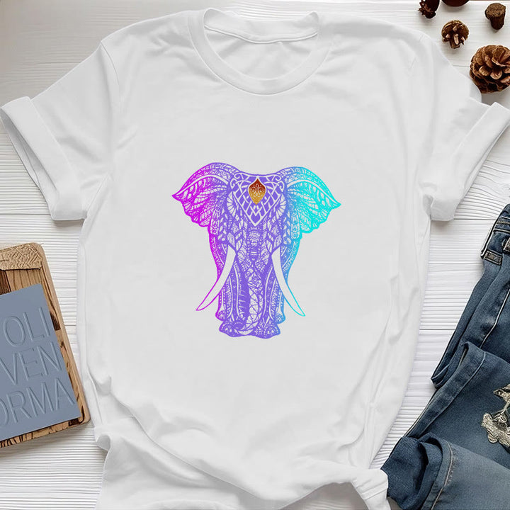 T-shirt de yoga Olivenorma Mandala Elephant - Blanc - 2XL - image 4