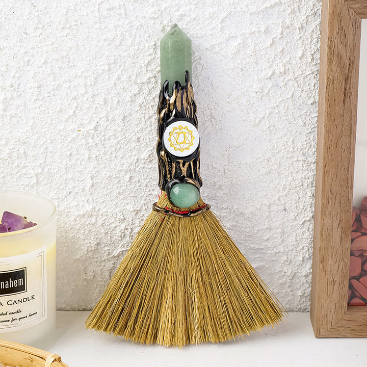 Prisme de pierre précieuse naturelle Olivenorma , décoration de balai de sorcière Chakra - Aventurine verte - image 4