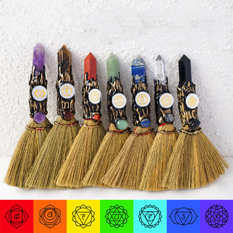 Prisme de pierre précieuse naturelle Olivenorma , décoration de balai de sorcière Chakra - image 1