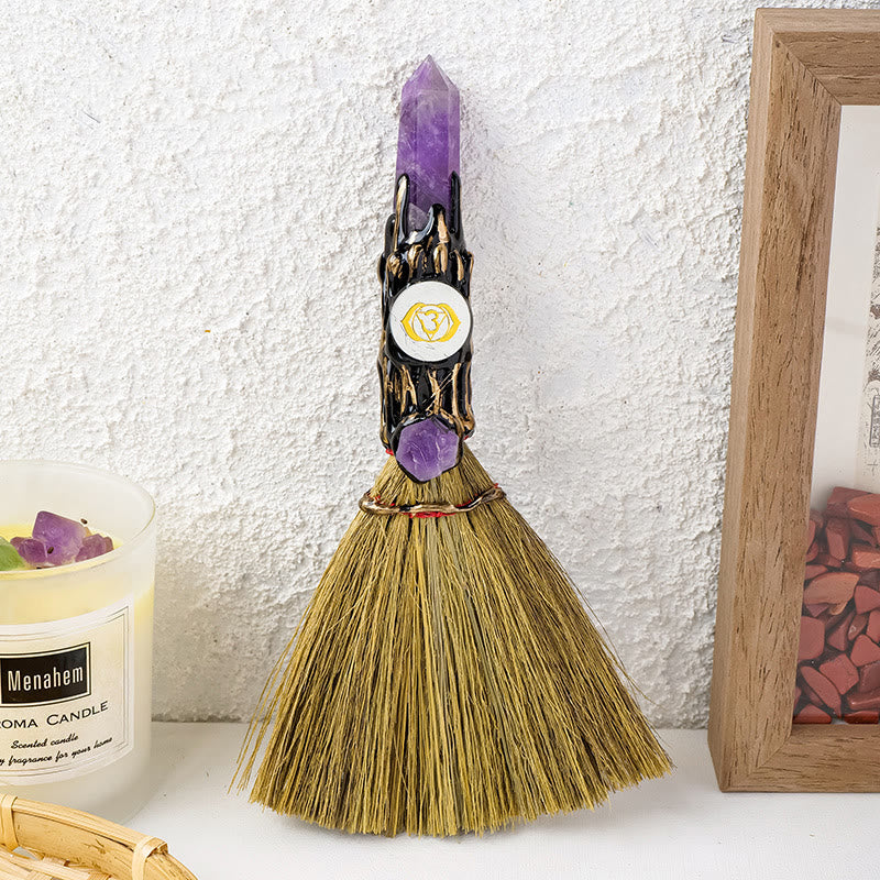 Prisme de pierre précieuse naturelle Olivenorma , décoration de balai de sorcière Chakra - Améthyste - image 14