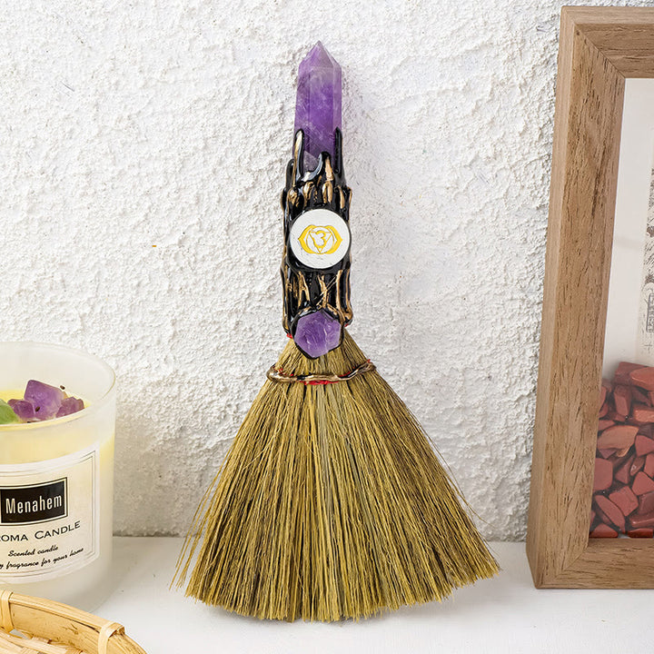 Prisme de pierre précieuse naturelle Olivenorma , décoration de balai de sorcière Chakra - Améthyste - image 14