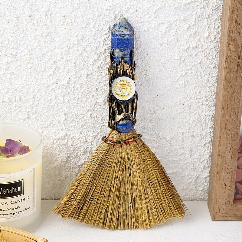 Prisme de pierre précieuse naturelle Olivenorma , décoration de balai de sorcière Chakra - Lapis lazuli - image 12