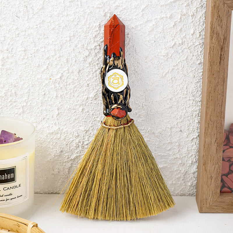 Prisme de pierre précieuse naturelle Olivenorma , décoration de balai de sorcière Chakra - Jaspe rouge - image 8