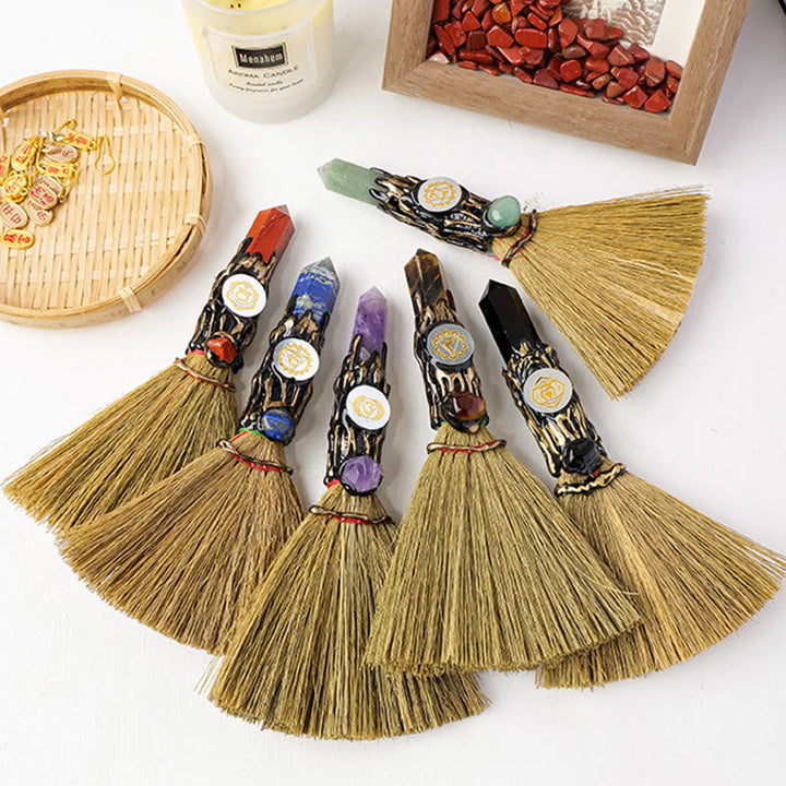 Prisme de pierre précieuse naturelle Olivenorma , décoration de balai de sorcière Chakra - image 20