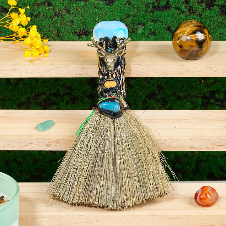 Balai de sorcière en cristal en forme de cœur Olivenorma , décoration wiccan purificatrice - Opale - image 15
