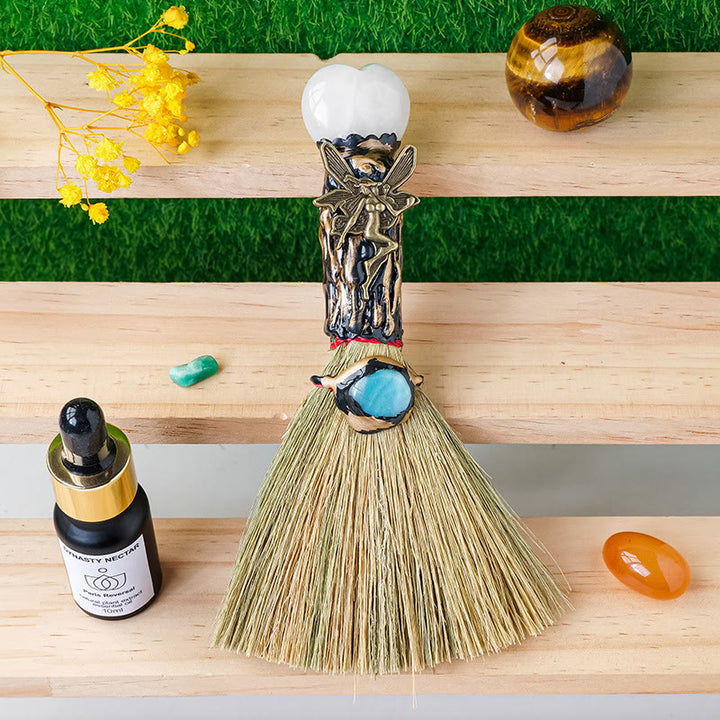 Balai de sorcière en cristal en forme de cœur Olivenorma , décoration wiccan purificatrice - Cristal clair - image 21