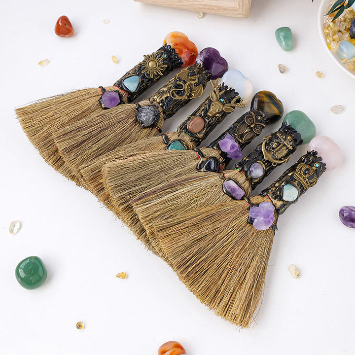 Balai de sorcière en cristal en forme de cœur Olivenorma , décoration wiccan purificatrice - image 24