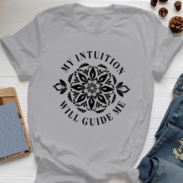 T-shirt fleuri Olivenorma « Mon intuition me guidera » - Gris - 2XL - image 9