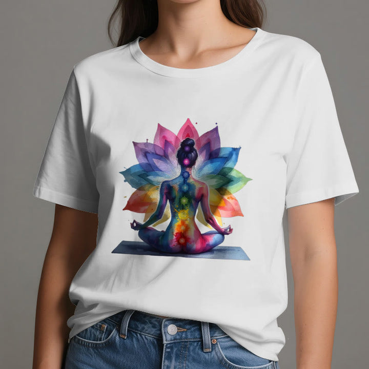 Olivenorma 7 Chakra Méditation Lotus T-Shirt - image 1