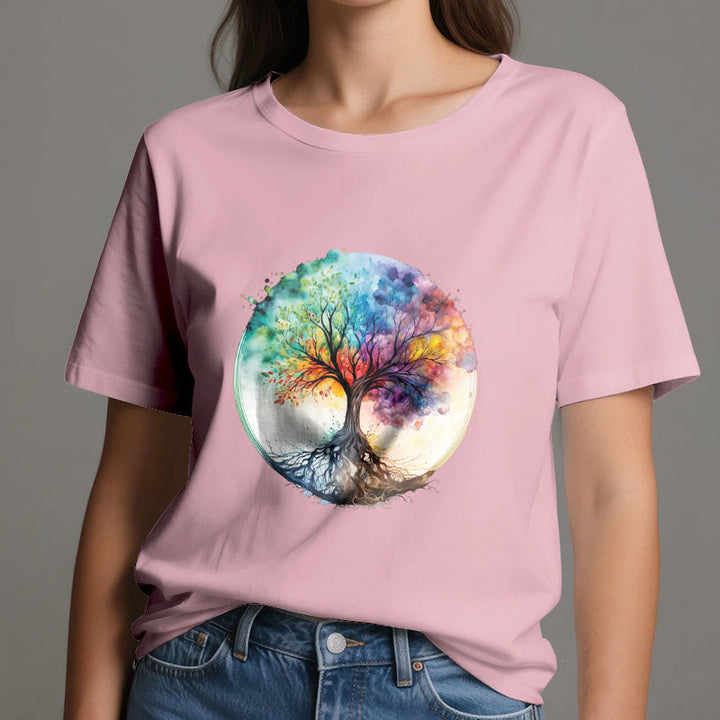T-shirt en coton spirituel Olivenorma Rainbow Tree of Life - image 14