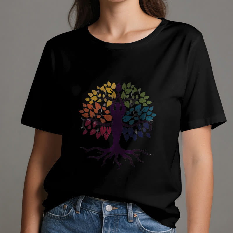 T-shirt en coton Olivenorma Yoga Tree Spiritual - image 6