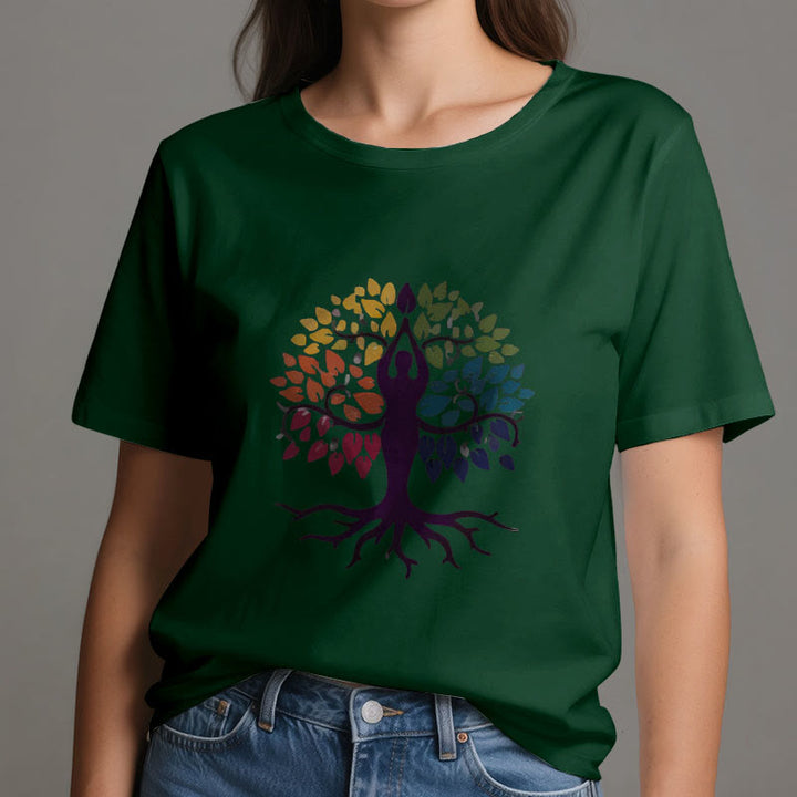 T-shirt en coton Olivenorma Yoga Tree Spiritual - image 20