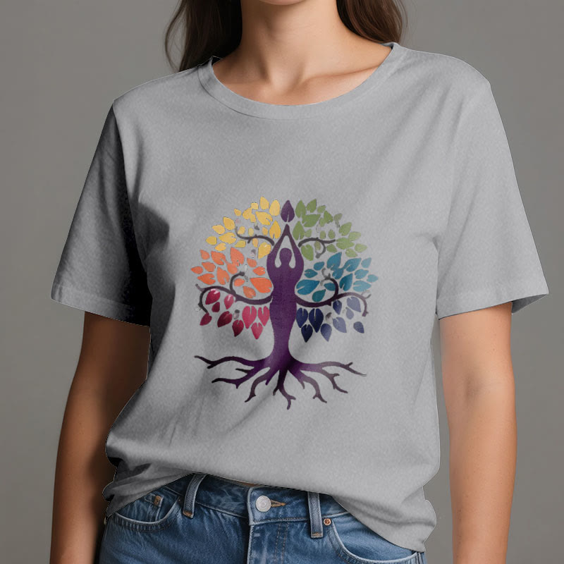 T-shirt en coton Olivenorma Yoga Tree Spiritual - image 8