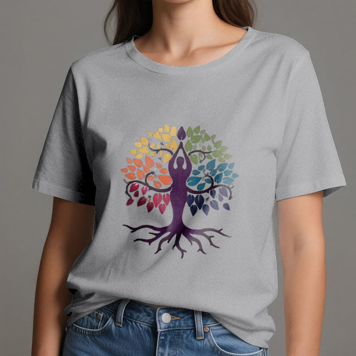 T-shirt en coton Olivenorma Yoga Tree Spiritual - image 8