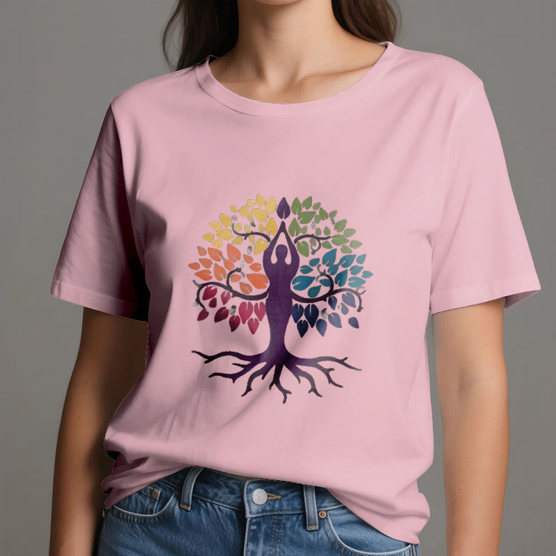 T-shirt en coton Olivenorma Yoga Tree Spiritual - image 14