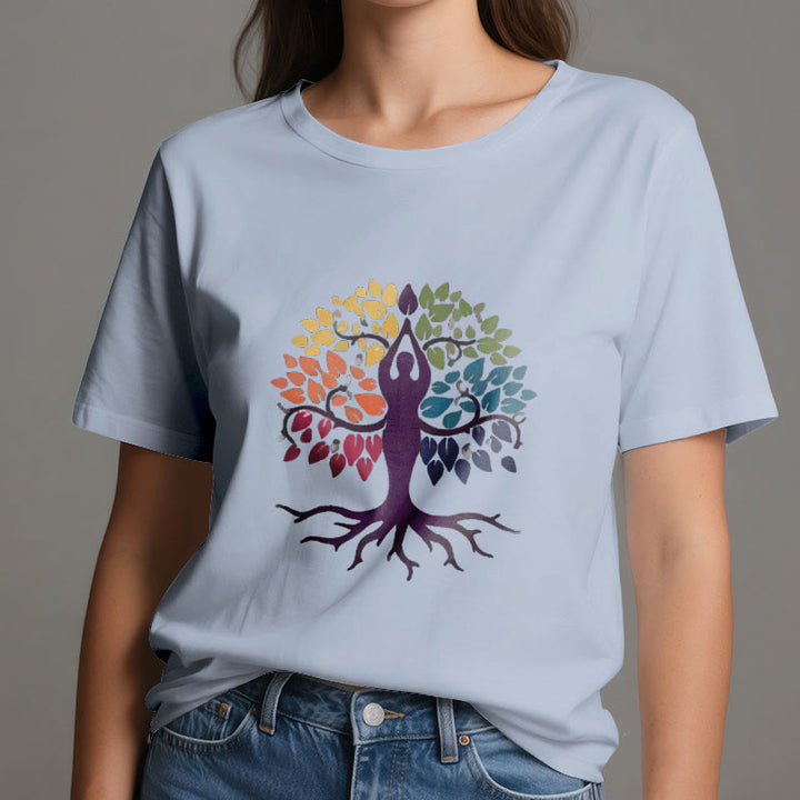 T-shirt en coton Olivenorma Yoga Tree Spiritual - image 12
