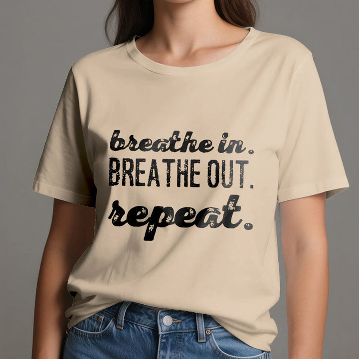 T-shirt Olivenorma « Inspirez, expirez » avec inscription « Méditation spirituelle » - image 10