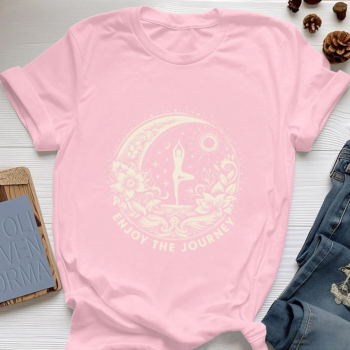 T-shirt de yoga spirituel Olivenorma « PROFITEZ DU VOYAGE » - Rose - 2XL - image 15