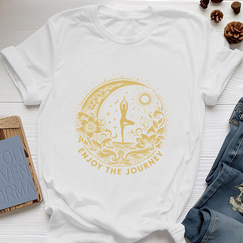 T-shirt de yoga spirituel Olivenorma « PROFITEZ DU VOYAGE » - Blanc - 2XL - image 5