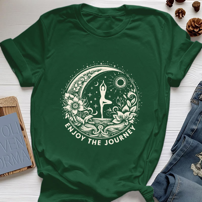 T-shirt de yoga spirituel Olivenorma « PROFITEZ DU VOYAGE » - Vert foncé - 2XL - image 19