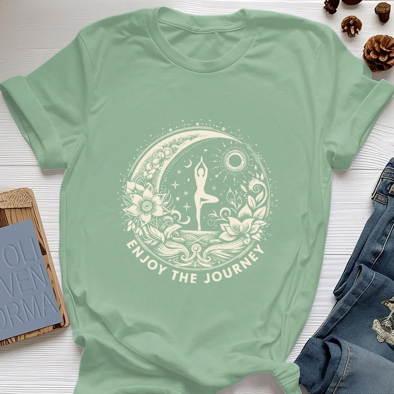 T-shirt de yoga spirituel Olivenorma « PROFITEZ DU VOYAGE » - Vert clair - 2XL - image 1