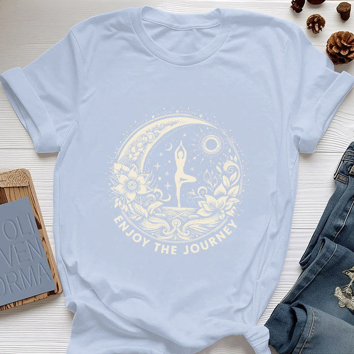 T-shirt de yoga spirituel Olivenorma « PROFITEZ DU VOYAGE » - Bleu - 2XL - image 14