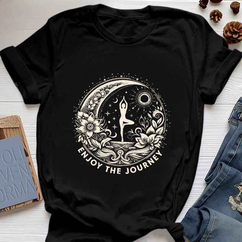 T-shirt de yoga spirituel Olivenorma « PROFITEZ DU VOYAGE » - Noir - 2XL - image 7