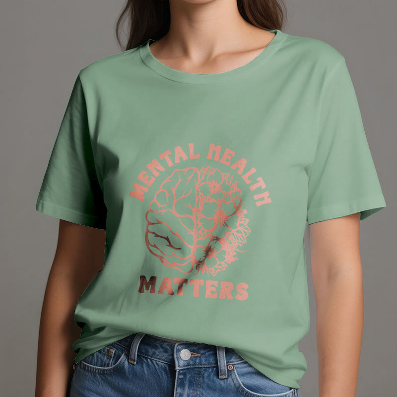 T-shirt en coton inspirant Olivenorma « LA SANTÉ MENTALE COMPTE » - image 19