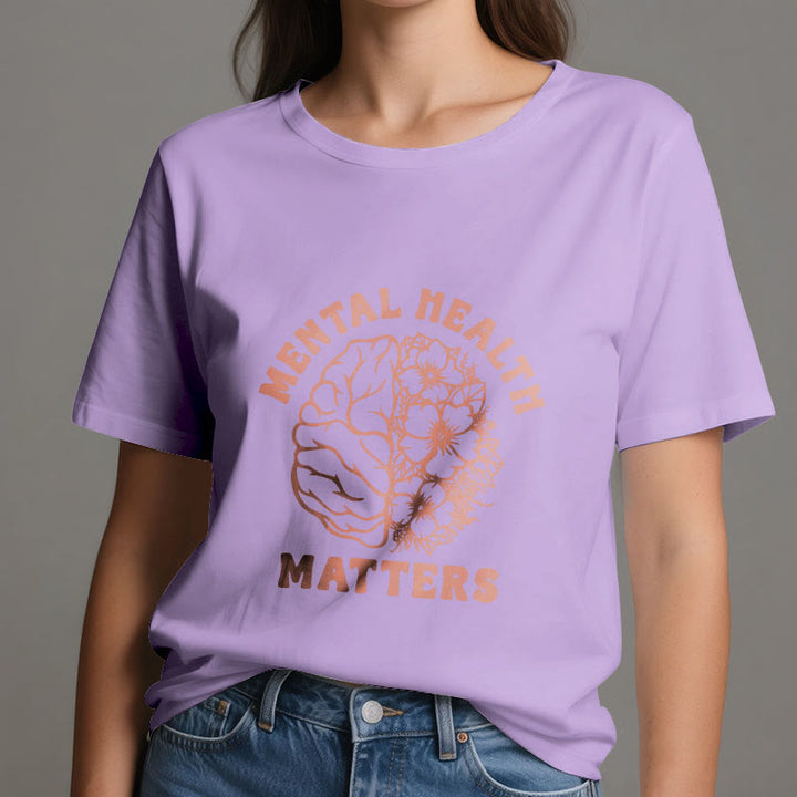 T-shirt en coton inspirant Olivenorma « LA SANTÉ MENTALE COMPTE » - image 1