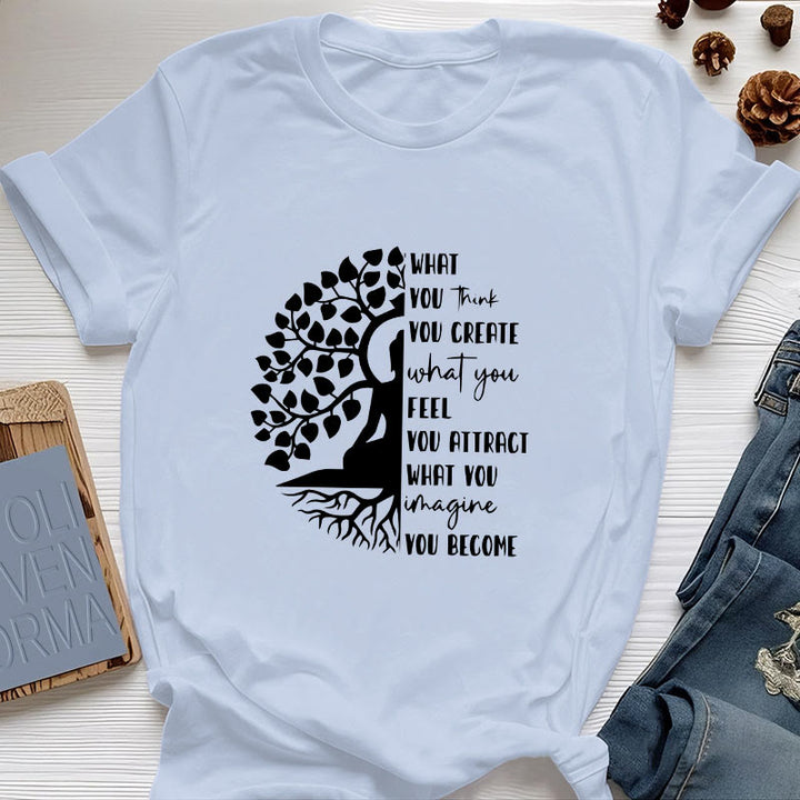 T-shirt en coton Olivenorma Arbre de vie Yoga Méditation - Bleu - 2XL - image 14