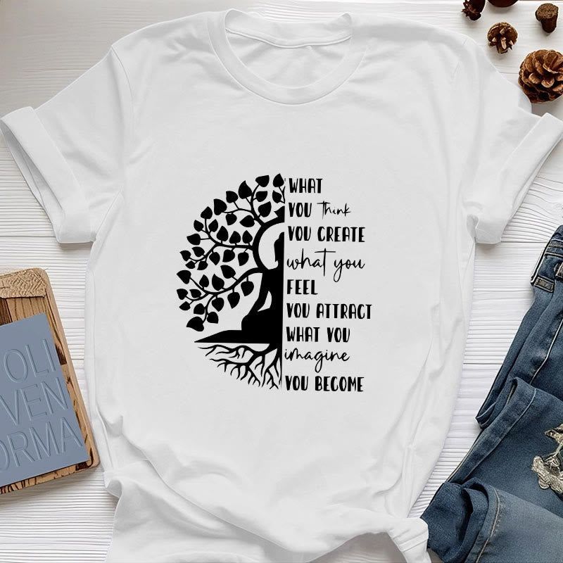 T-shirt en coton Olivenorma Arbre de vie Yoga Méditation - Blanc - 2XL - image 5