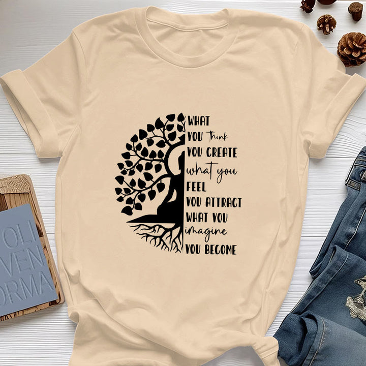 T-shirt en coton Olivenorma Arbre de vie Yoga Méditation - Jaune - 2XL - image 12