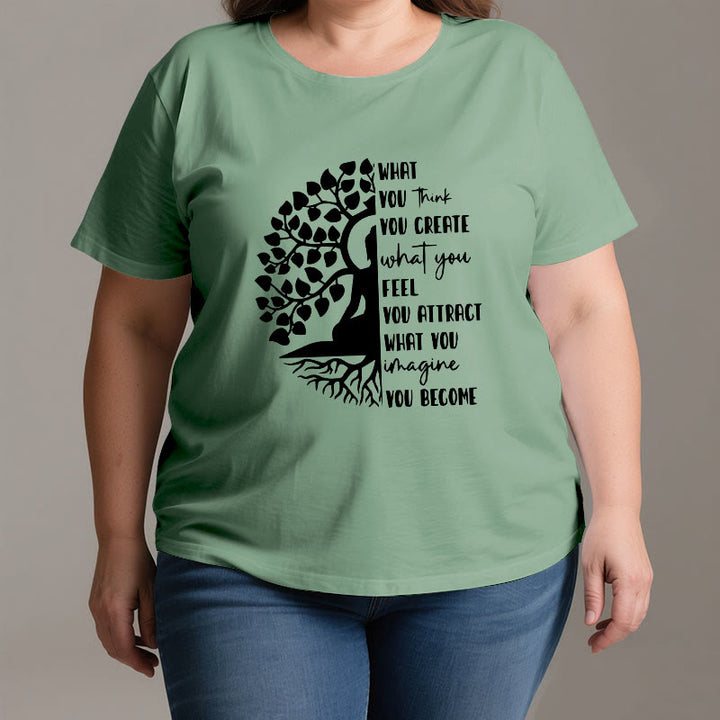 T-shirt en coton Olivenorma Arbre de vie Yoga Méditation - image 3