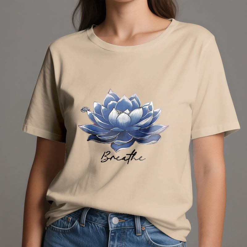 T-shirt spirituel Olivenorma « BREATHE » Lotus Yoga Apparel - image 1