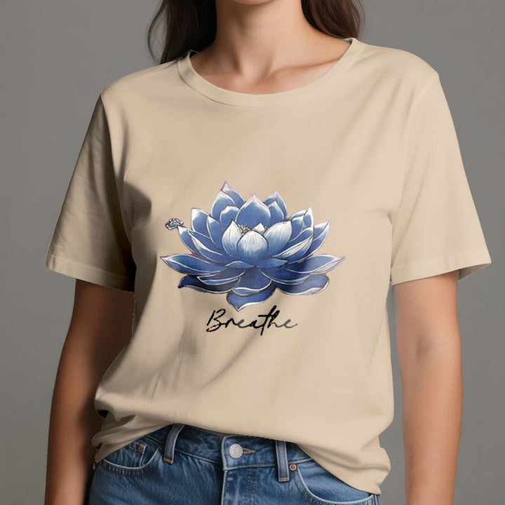 T-shirt spirituel Olivenorma « BREATHE » Lotus Yoga Apparel - image 1
