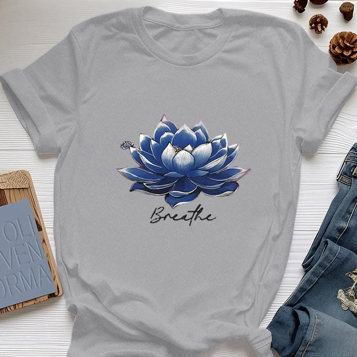 T-shirt spirituel Olivenorma « BREATHE » Lotus Yoga Apparel - Gris - 2XL - image 9