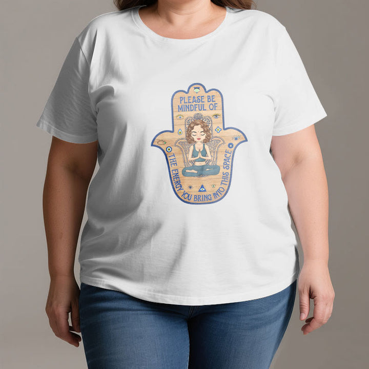 T-shirt Olivenorma avec la main de Hamsa, protection et méditation spirituelle - image 3