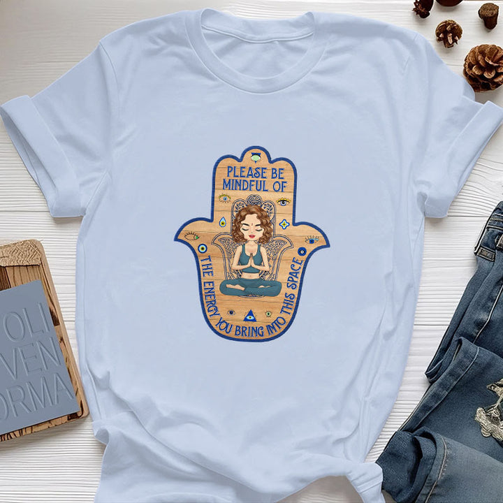 T-shirt Olivenorma avec la main de Hamsa, protection et méditation spirituelle - Bleu - 2XL - image 12