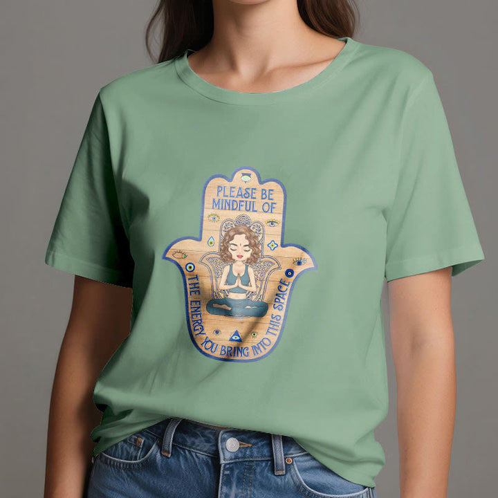 T-shirt Olivenorma avec la main de Hamsa, protection et méditation spirituelle - image 18