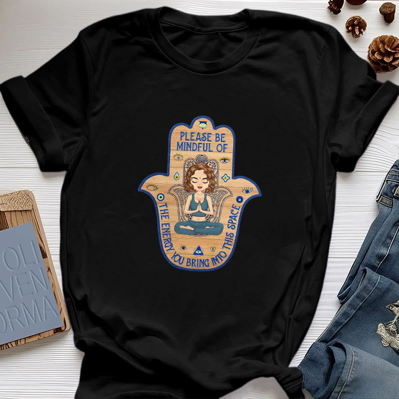 T-shirt Olivenorma avec la main de Hamsa, protection et méditation spirituelle - Noir - 2XL - image 6
